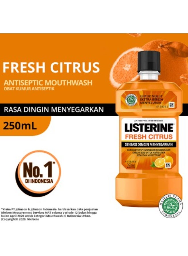 Listerine Fresh Citrus Antiseptic Mouthwash 250ml – Long-Lasting Fresh Breath - Image 3